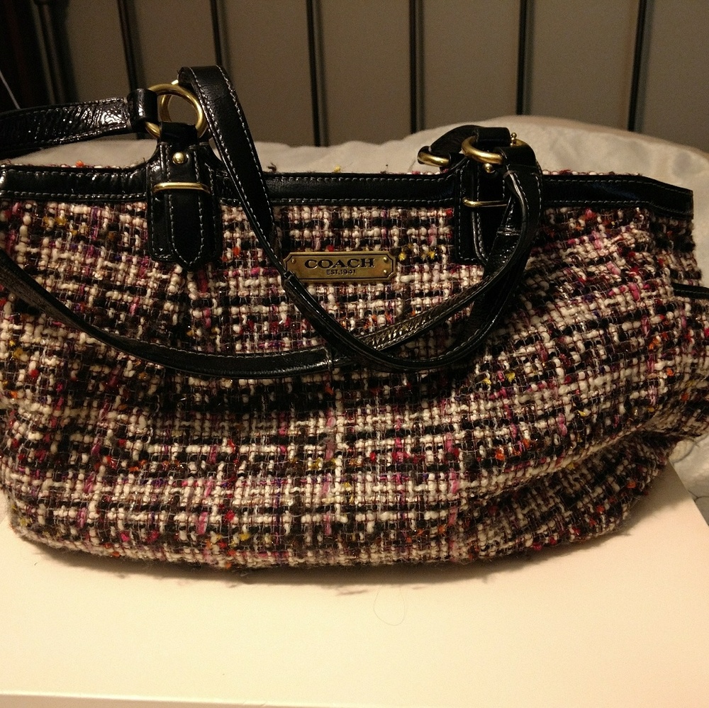 Coach Patent Leather and Multi Colored Tote